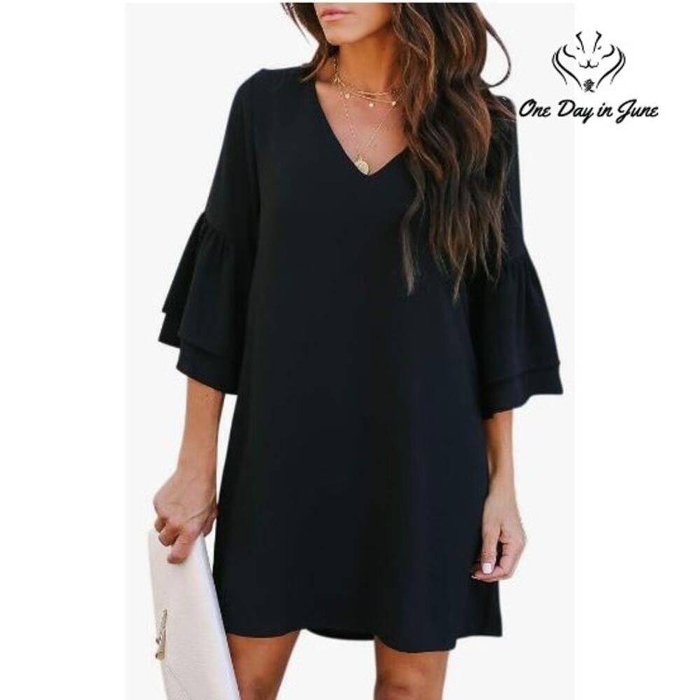 Belongsci V Neck Shift Dress Size M